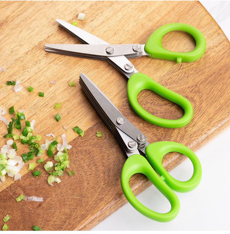Multifunctional Stainless Steel Kitchen Scissors - V-Shaped, Japanese Style