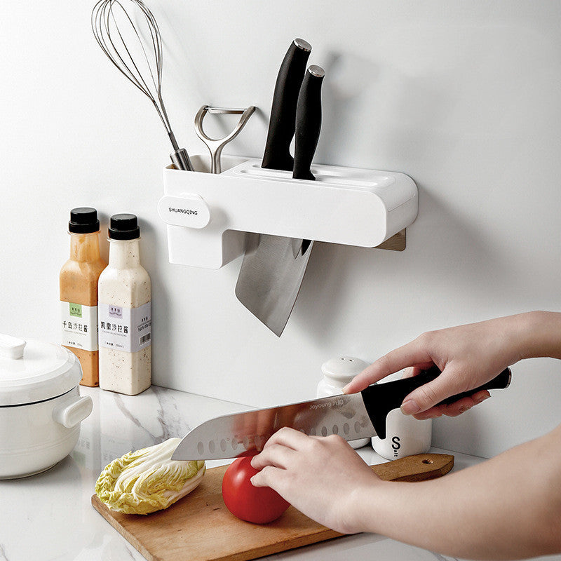 Modern Simple Plastic Kitchen Knife Rack - 10.6x8.5x26.0cm