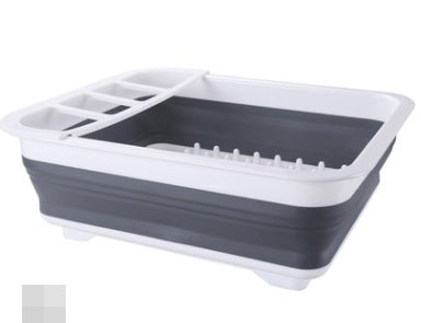 Folding Kitchen Dish Drainer Rack - Space-Saving, Porous Drain Design, PP+TPR