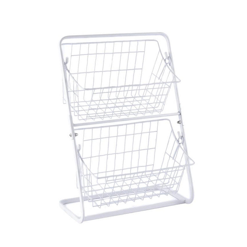 Stainless Steel 2-Tier Countertop Fruit and Spice Rack - Air Circulation, Space-Saving Kitchen Organizer