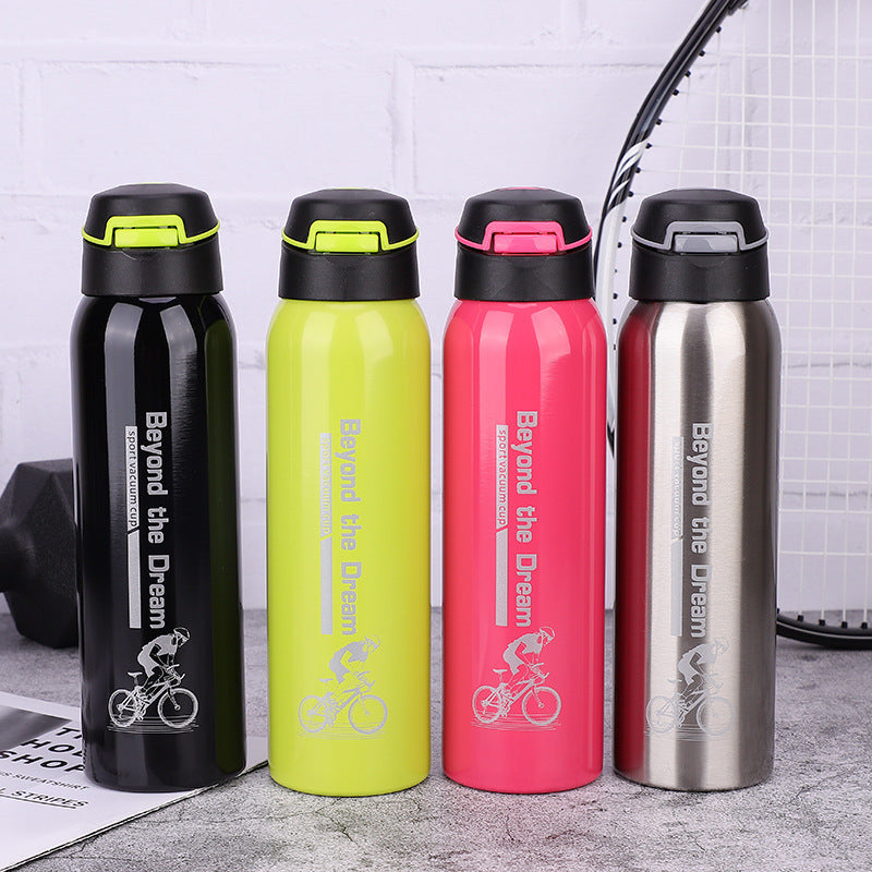 Insulated Bike Water Bottle - 500ml Stainless Steel Sports Kettle for Hot & Cold Drinks