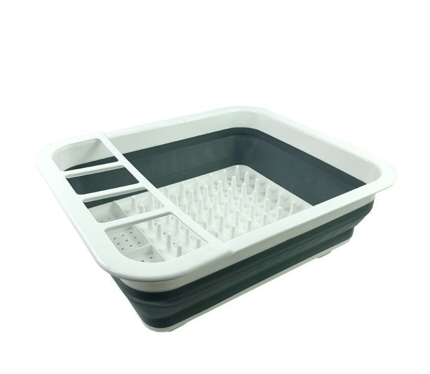 Retractable & Foldable Dish Rack - Space-Saving, Large Capacity, Eco-Friendly PP+TPR