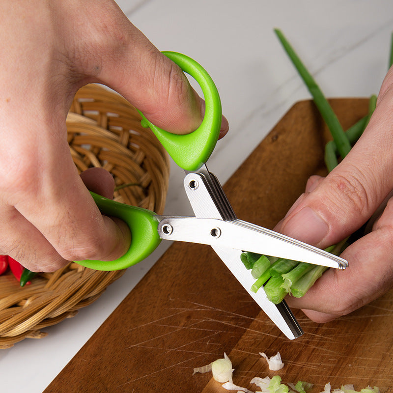 Multifunctional Stainless Steel Kitchen Scissors - V-Shaped, Japanese Style