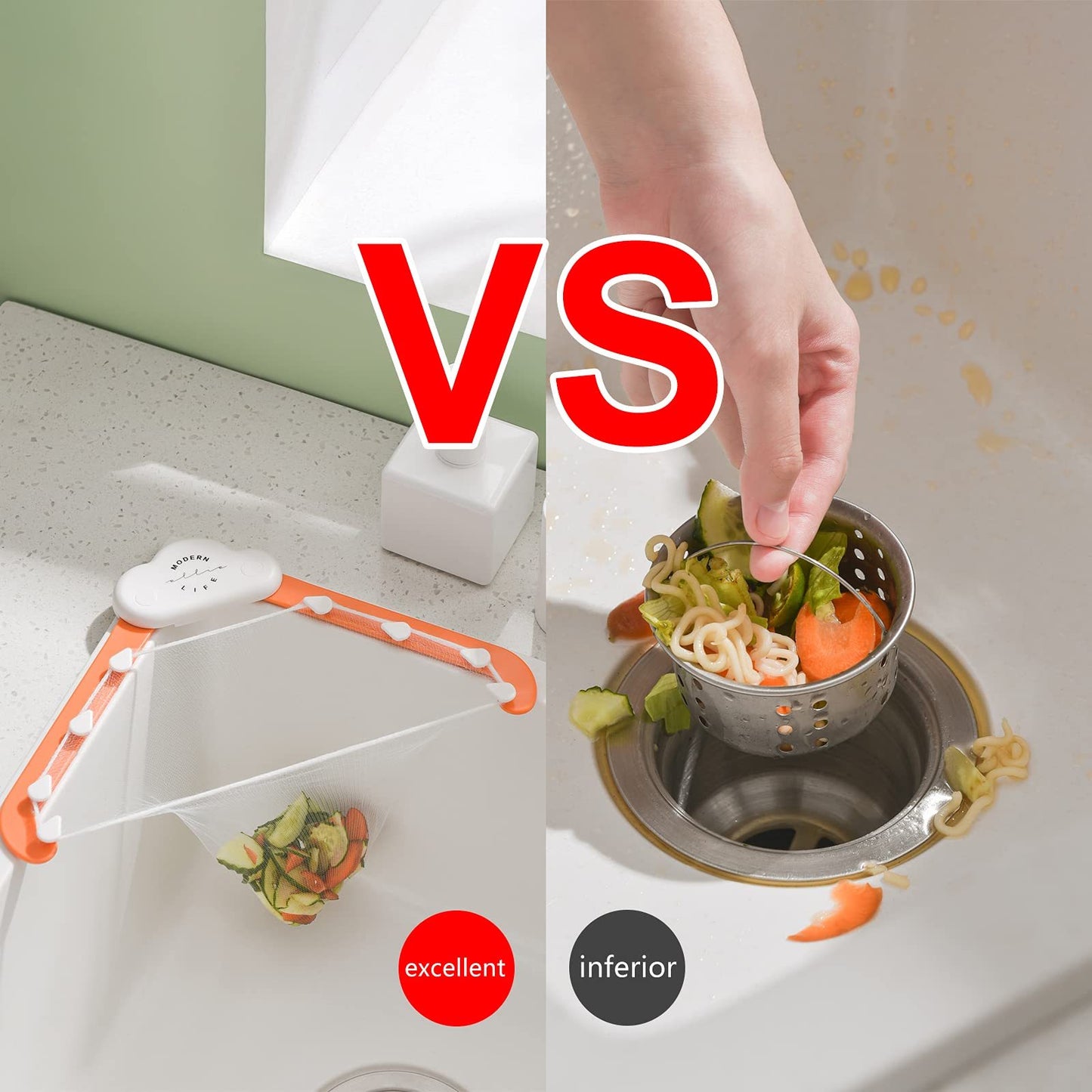Triangular Cloud Sink Drain Rack - Premium PP, Space-Saving Design, Effective Garbage Filter