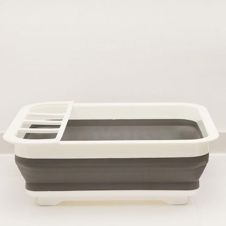 Retractable & Foldable Dish Rack - Space-Saving, Large Capacity, Eco-Friendly PP+TPR