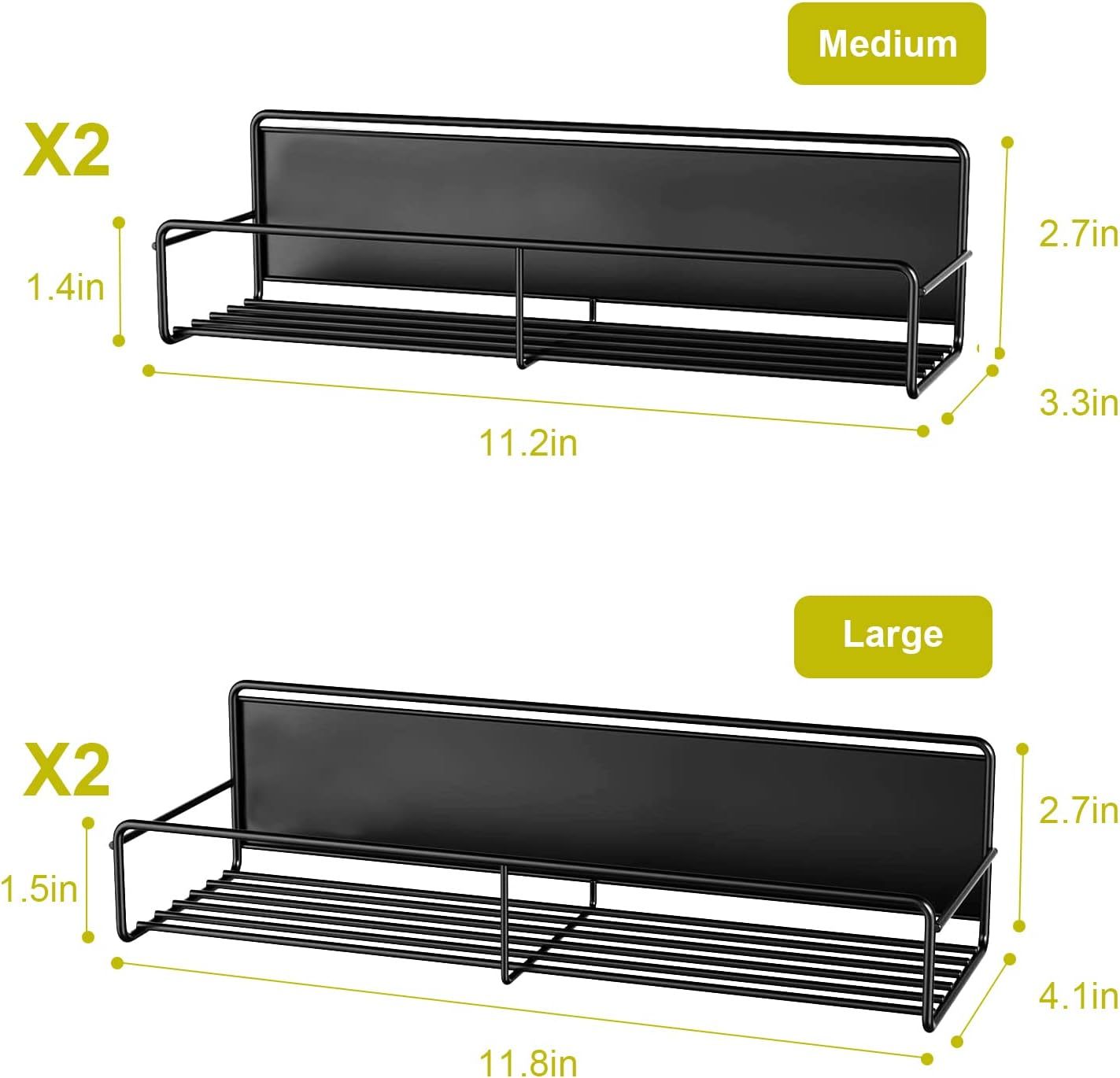 Magnetic Spice Rack for Refrigerator - 4 Pack, Durable & Rust-Resistant, Easy Installation