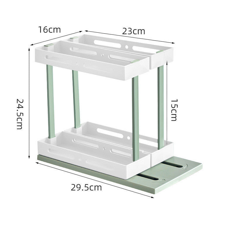 Under Sink Pull-Out Spice Rack - Single/Double Layer, Fashionable & Simple Design