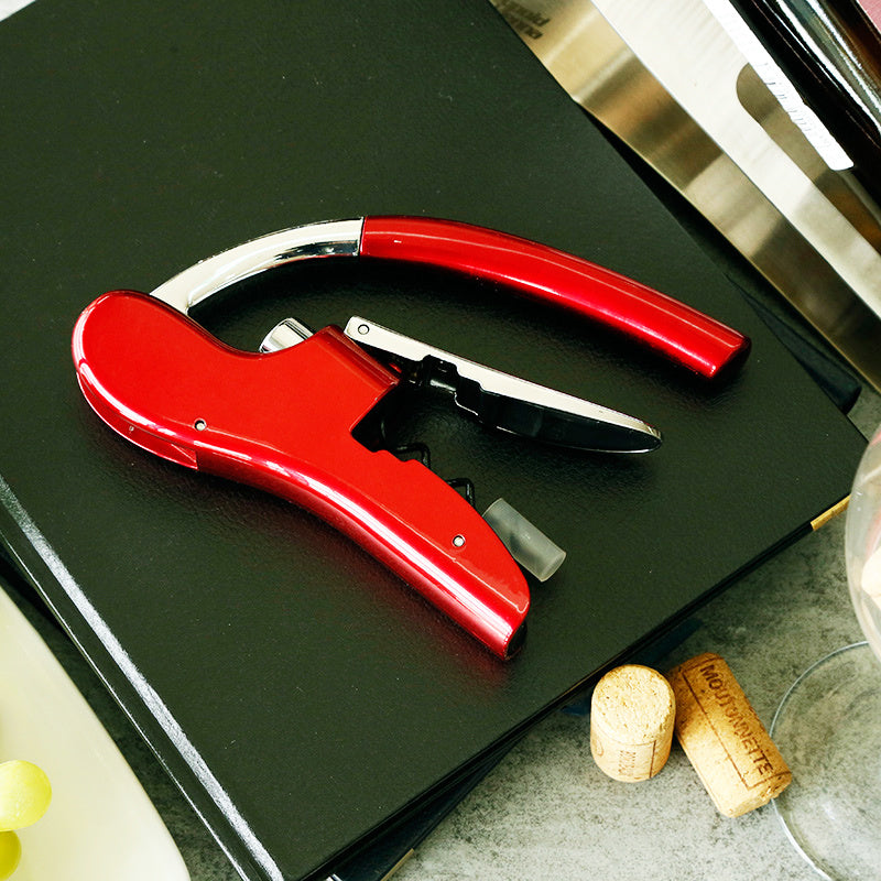Professional Wine Opener with Foil Cutter - Zinc Alloy, Quick and Easy Cork Removal