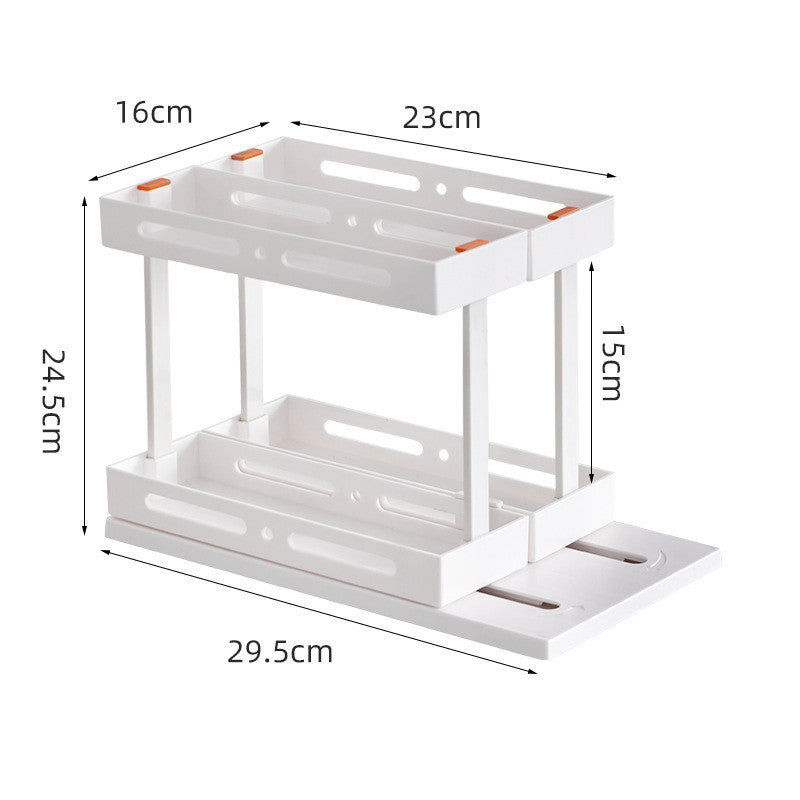 Under Sink Pull-Out Spice Rack - Single/Double Layer, Fashionable & Simple Design
