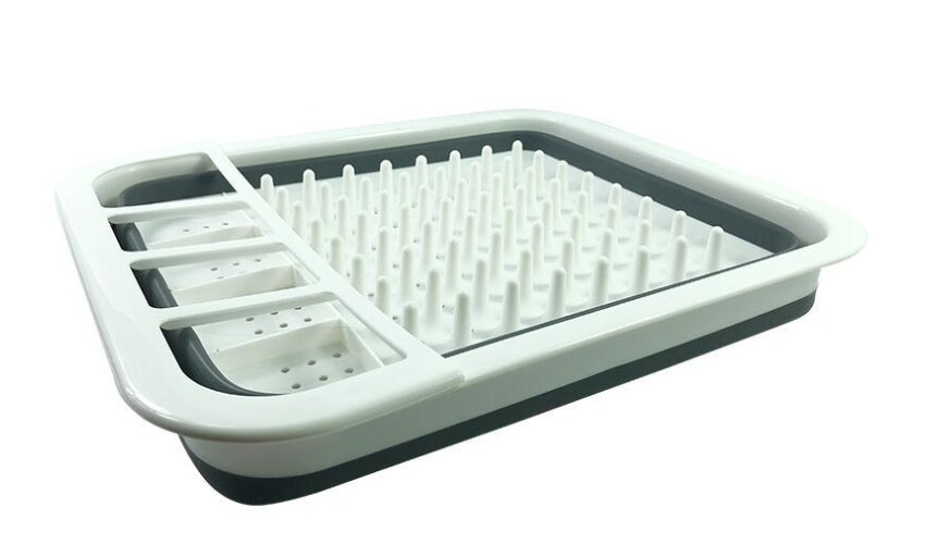 Retractable & Foldable Dish Rack - Space-Saving, Large Capacity, Eco-Friendly PP+TPR