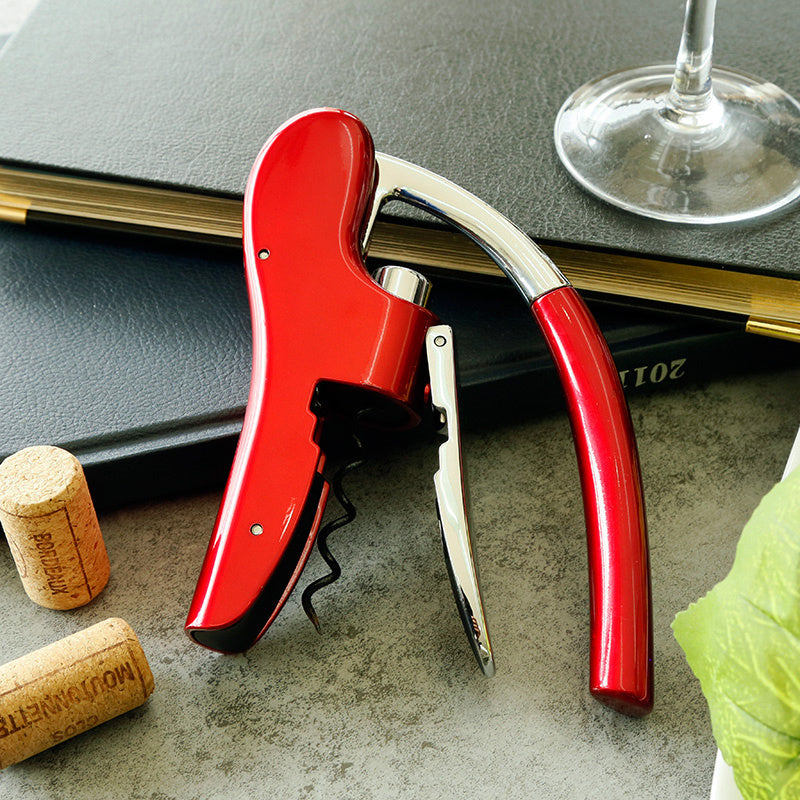 Professional Wine Opener with Foil Cutter - Zinc Alloy, Quick and Easy Cork Removal