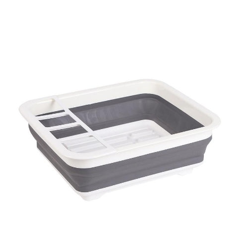 Retractable & Foldable Dish Rack - Space-Saving, Large Capacity, Eco-Friendly PP+TPR