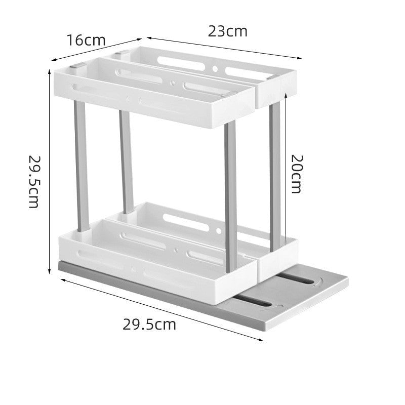Under Sink Pull-Out Spice Rack - Single/Double Layer, Fashionable & Simple Design