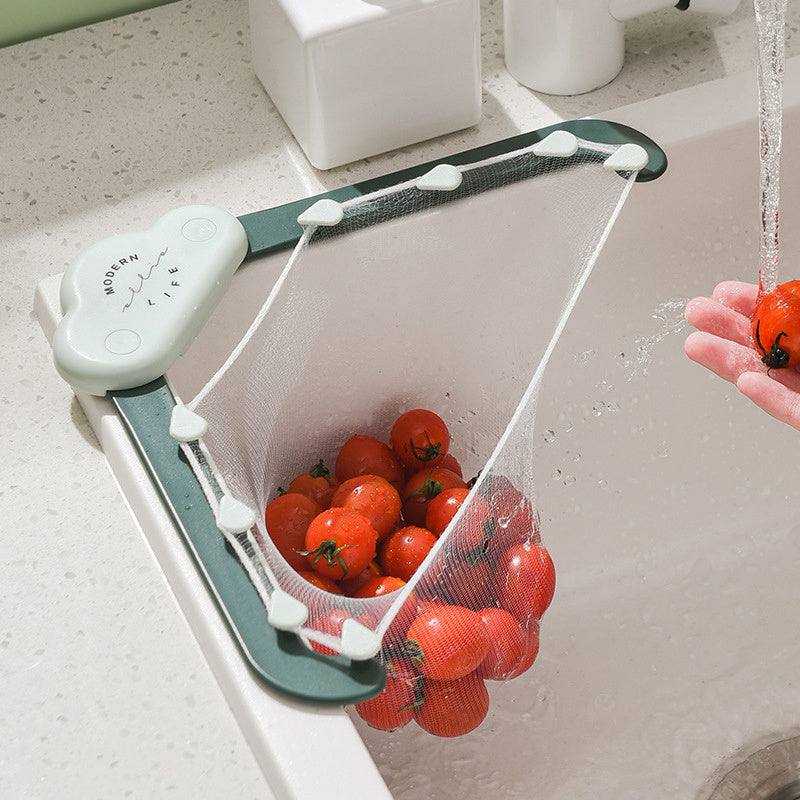 Triangular Cloud Sink Drain Rack - Premium PP, Space-Saving Design, Effective Garbage Filter