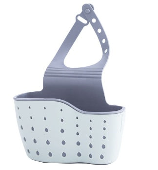 Plastic Kitchen Sink Storage Rack - TPR Rubber, 15x5x8.5cm, Light Blue/Pink/Beige