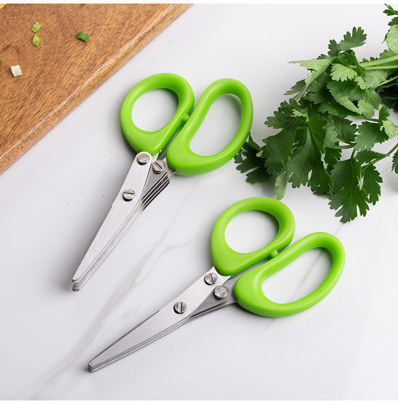 Multifunctional Stainless Steel Kitchen Scissors - V-Shaped, Japanese Style