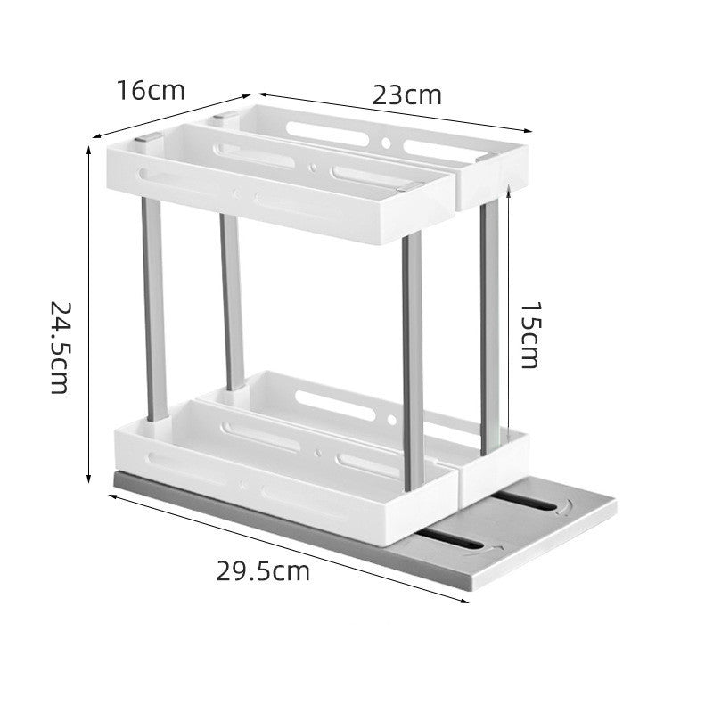 Under Sink Pull-Out Spice Rack - Single/Double Layer, Fashionable & Simple Design