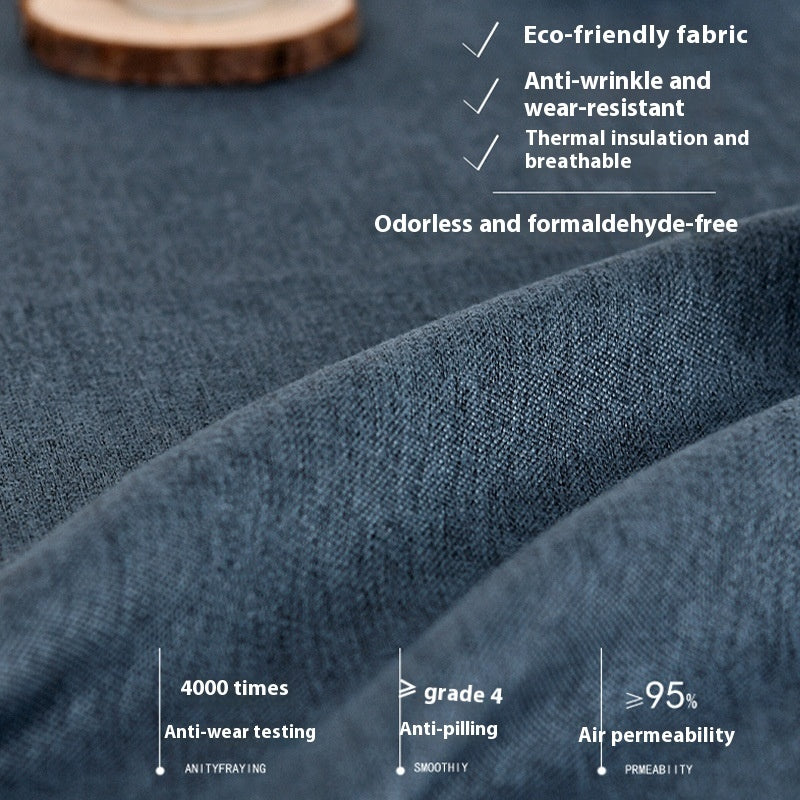 Pastoral Style Round Tablecloth - Solid Color Blended Material, Dining Room Table Decor