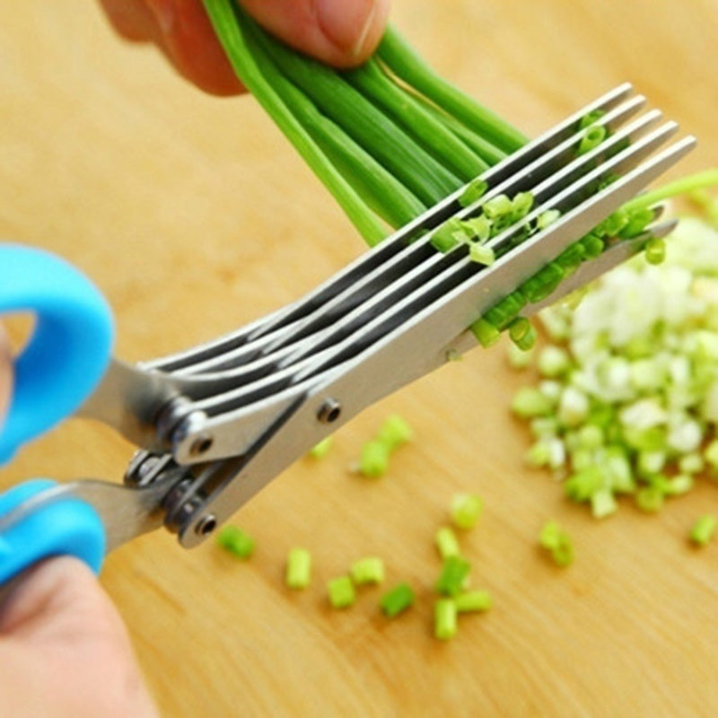 Multifunctional Stainless Steel Kitchen Scissors - V-Shaped, Japanese Style