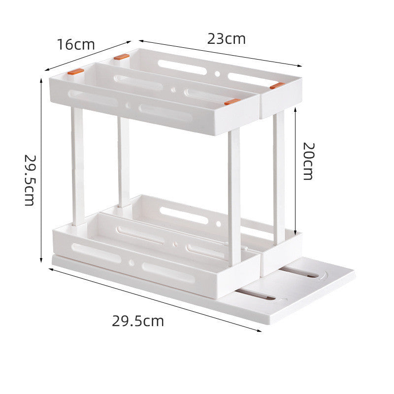 Under Sink Pull-Out Spice Rack - Single/Double Layer, Fashionable & Simple Design