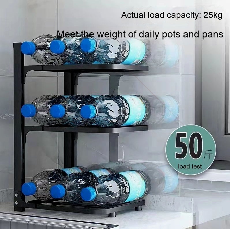 Stable Pot Storage Organizer - Iron Material, Punch-Free Installation, Various Layers