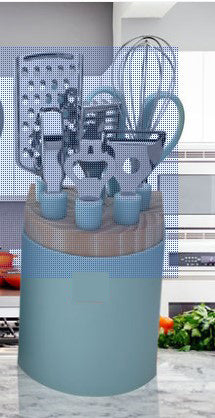 Household Kitchen Tools Set - Stainless Steel Gadgets Tray with Bottle Opener, Fruit Knife, Scissors