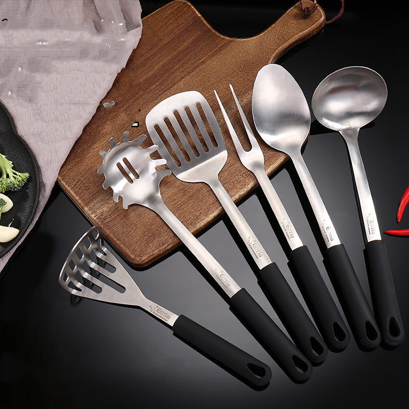 Luxury Stainless Steel Kitchen Utensils Set - 430 Stainless Steel with PP Spray Rubber Handles