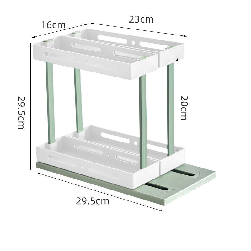 Under Sink Pull-Out Spice Rack - Single/Double Layer, Fashionable & Simple Design